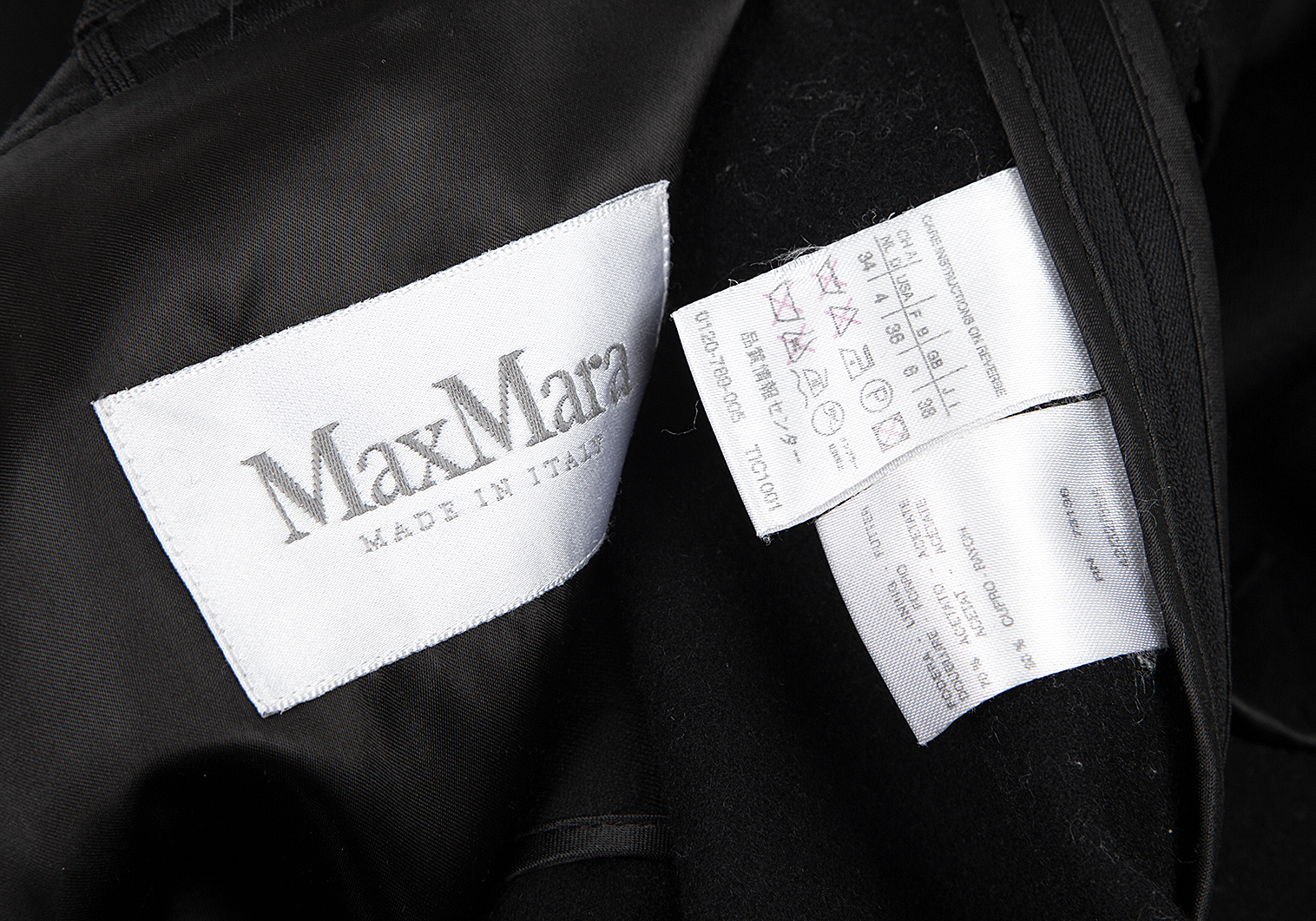 'S Max Mara＊アンゴラウール混＊トレンチコート／40色ブラック