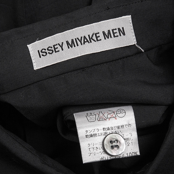 イッセイミヤケISSEY MIYAKE ポリエステルプリーツシャツ 黒S