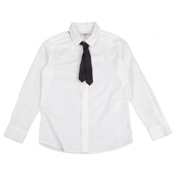 JUNIOR GAULTIER Long Sleeve Shirt with Tie(For kids) White,Black 8 