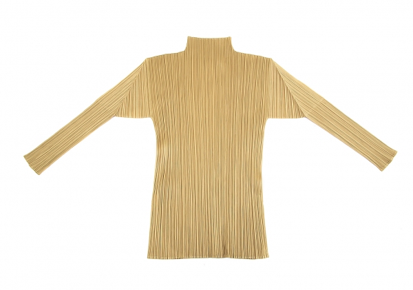 ISSEY MIYAKE High neck Pleats Long sleeve shirt Gold L | PLAYFUL