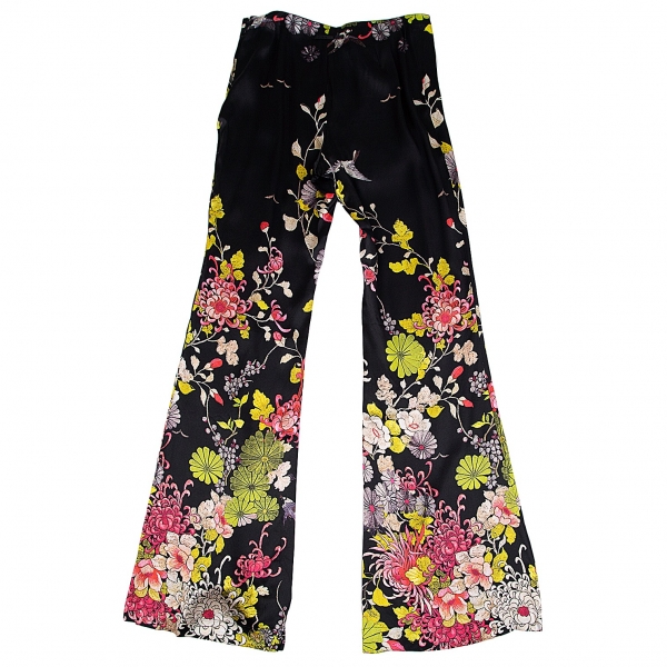 Jean-Paul GAULTIER FEMME Floral Printed Silk Pants (Trousers