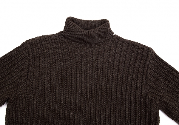 agnes b. homme Wool Turtleneck Knit (Polo Neck Jumper) Brown 3
