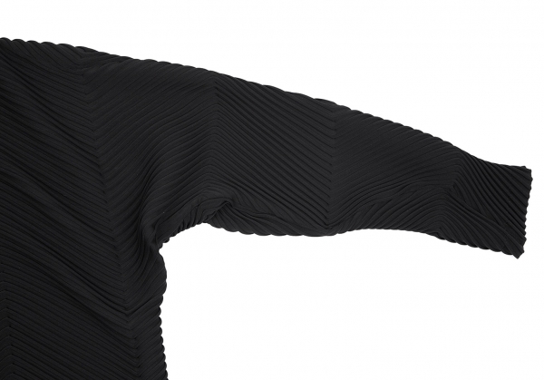 Pleats Please Issey Miyake: Black Rib Pleats Long Sleeve T-Shirt