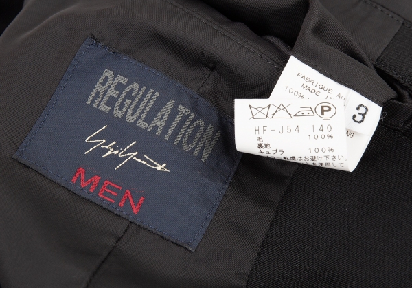 Yohji Yamamoto REGULATION MEN Wool Gabardine Long Jacket Black 3