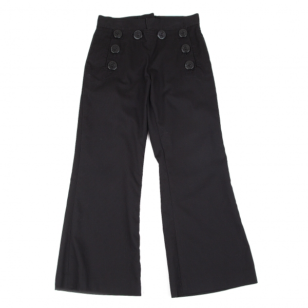 Jean Paul Gaultier JPG Black Wool Sailor Pants Wide Leg hi-rise Trousers 