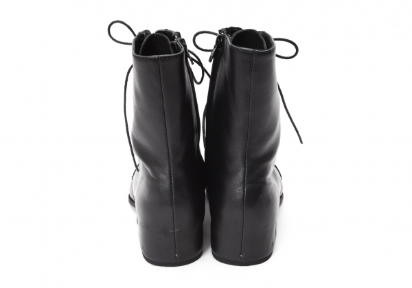 Yohji Yamamoto NOIR Leather Heel Cover Boots Black 6 | PLAYFUL