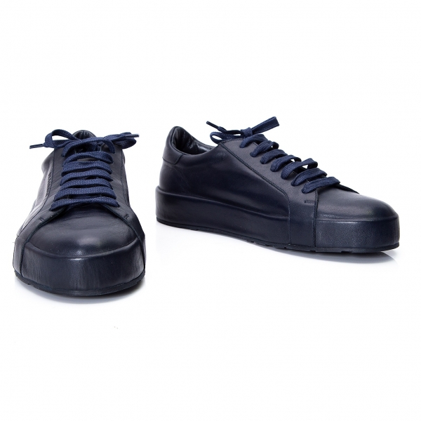 JIL SANDER Leather Sneakers (Trainers) Navy 35 | PLAYFUL
