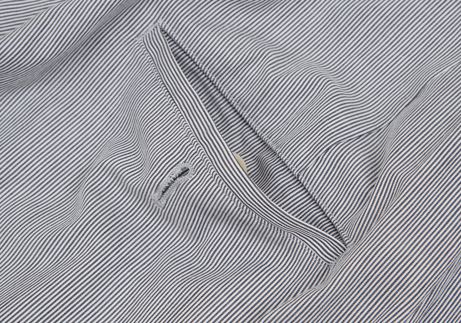 ワイズY's ストライプ裾切替ワイドパンツ 白グレー2