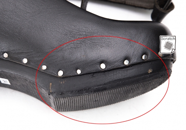 tricot COMME des GARCONS Leather Sabot Shoes Black US 7 | PLAYFUL