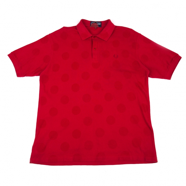 COMME des GARCONS SHIR x FRED PERRY Dot Polo Shirt Red XL | PLAYFUL
