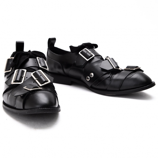 COMME des GARCONS Belted Leather Shoes Black US 7.5 | PLAYFUL