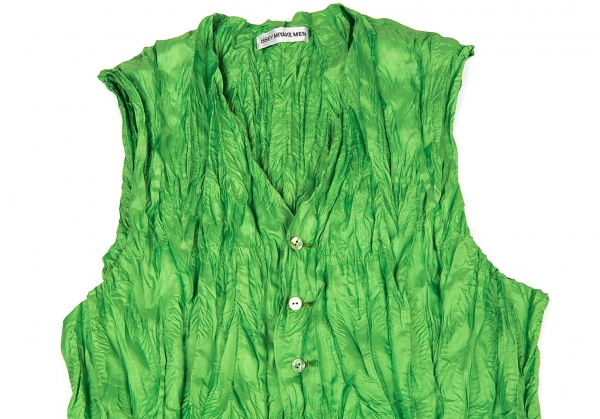 ISSEY MIYAKE MEN Wrinkle Pleats Vest (Waistcoat) Light green M ...