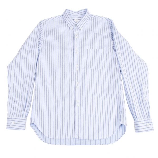 COMME des GARCONS SHIRT Striped Long Sleeve Shirt Sky blue M | PLAYFUL