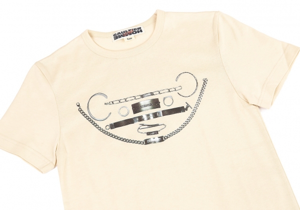 Jean Paul GAULTIER HOMME objet Printed Cotton T Shirt Beige free 