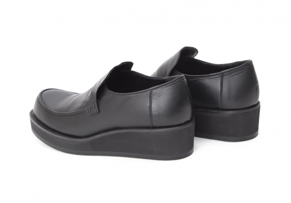 black leather platform shoes