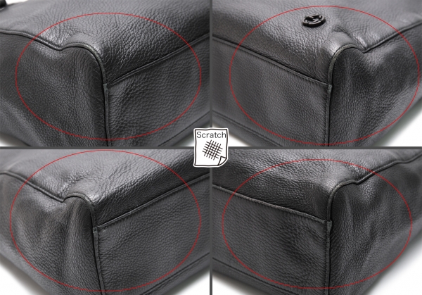 Gucci Logo Print Leather Tote Bag in Black –