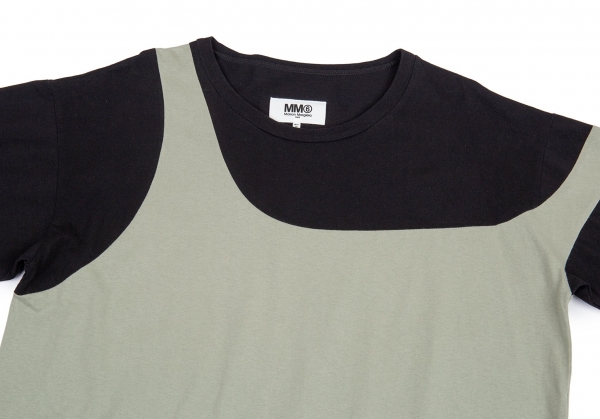 MM6 Maison Martin Margiela Switching Design TShirt Black,Green M