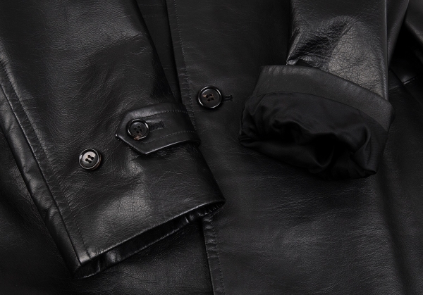 black leather half jacket