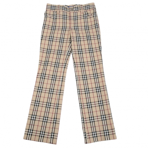 Burberry Green Wool Technical Check Trousers for Men  Lyst