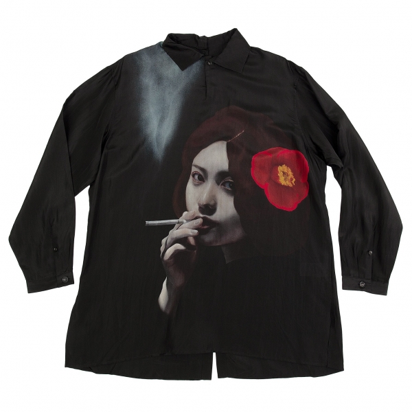 Yohji Yamamoto シルクシャツ 椿とタバコ - シャツ