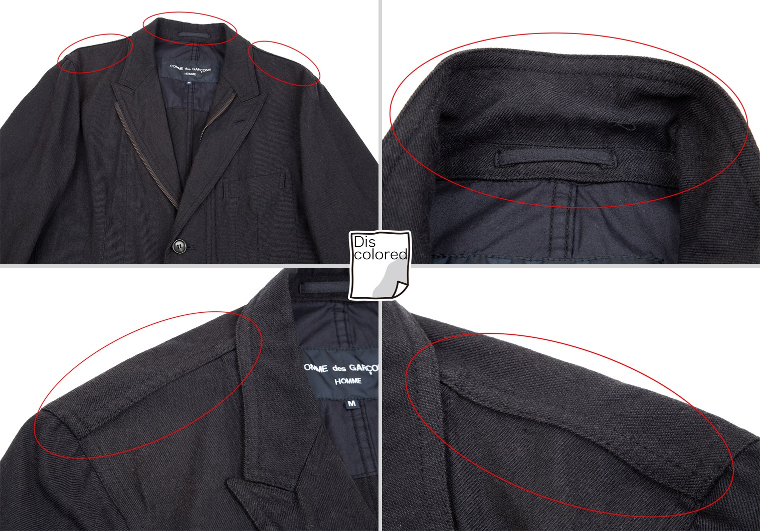 COMMEdesGARCONS HOMME ジップアップジャケット XS 黒65cm袖丈
