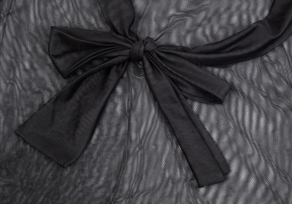 Black Black Ribbon Tulle Raglan Shirt
