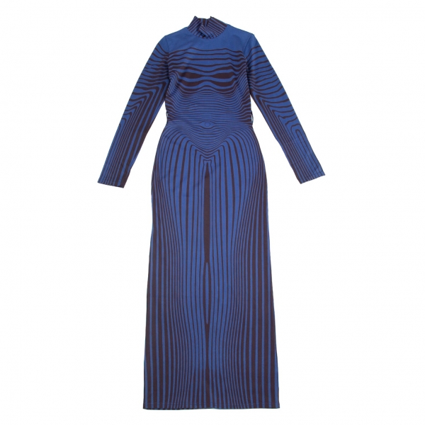 Jean-Paul GAULTIER CLASSIQUE Body Striped Stretched Dress Blue 40 ...