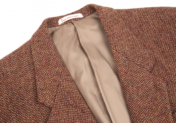 Papas Harris Tweed Jacket Bordeaux,Beige M46 | PLAYFUL