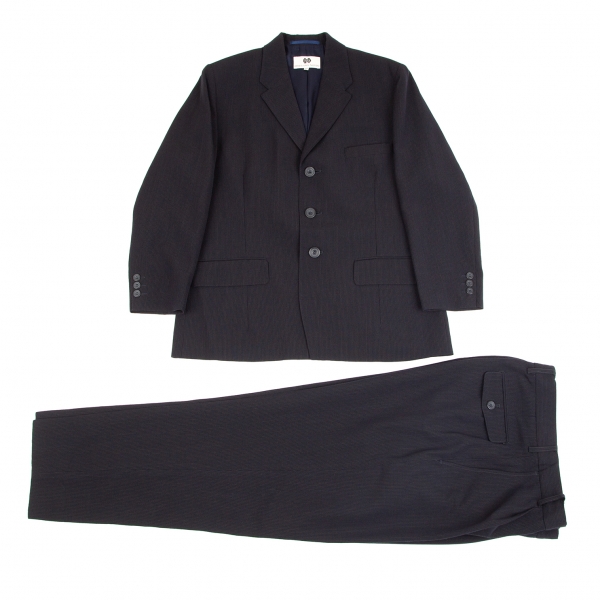 DRIES VAN NOTEN Wool Striped Weave Jacket Black 48 | PLAYFUL