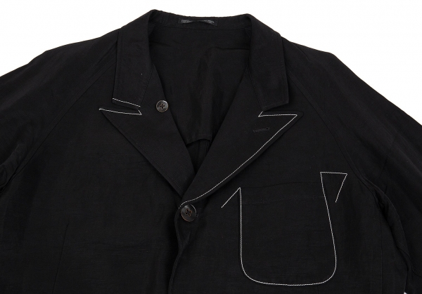 Yohji Yamamoto POUR HOMME Stitch Jacket & Pants Black 4 | PLAYFUL