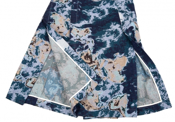 beautiful people Cotton Jacquard Wrap Skirt Blue 36 | PLAYFUL