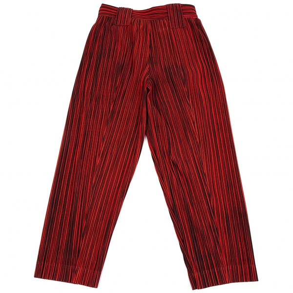 HOMME PLISSE ISSEY MIYAKE MEN Striped Pleats Pants (Trousers) Red
