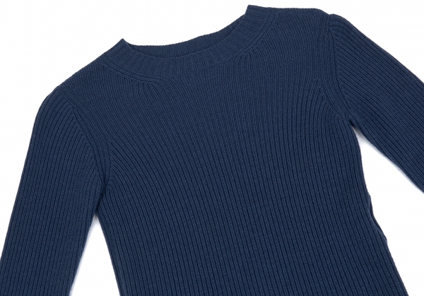 Y's Hem Line Rib Knit Sweater (Jumper) Navy 2 | PLAYFUL
