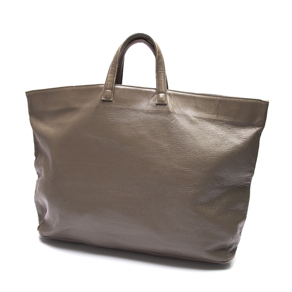 HELMUT LANG Leather Tote Bag Mocha | PLAYFUL