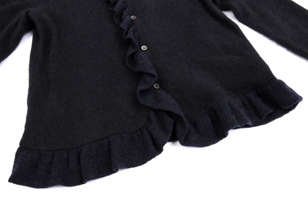 tricot COMME des GARCONS Brushed Wool Frill Cardigan Navy S-M 