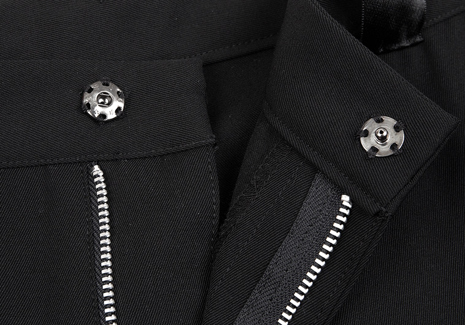 ワイズY's ウールギャバ裾ジップストレートパンツ 黒4