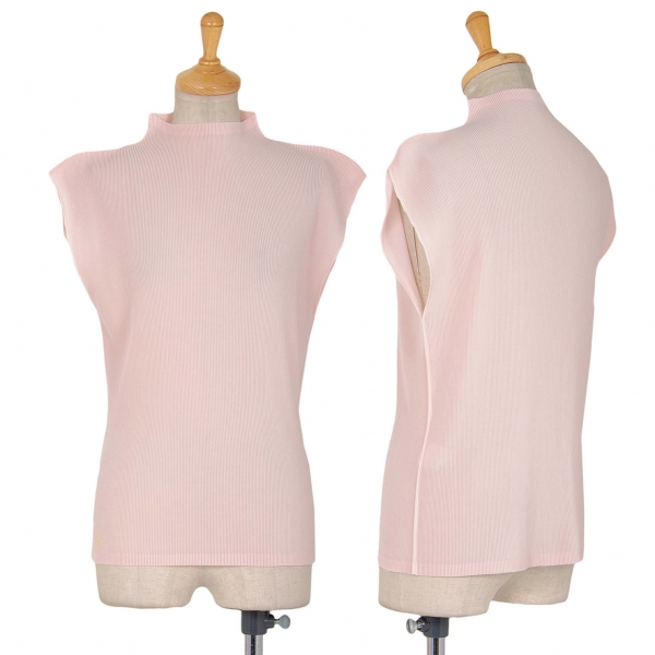 pink high neck sleeveless top