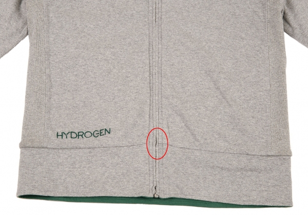 HYDROGEN Reversible Full Zip Hoodie Green,Grey S | PLAYFUL