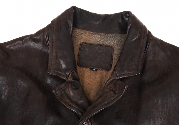 ISAMU KATAYAMA BACKLASH Leather Jacket Brown M | PLAYFUL