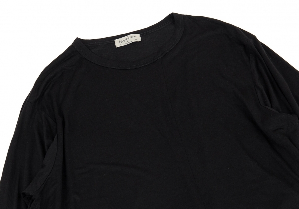 Yohji Yamamoto POUR HOMME Asymmetrical Long Sleeve T Shirt Black 3 