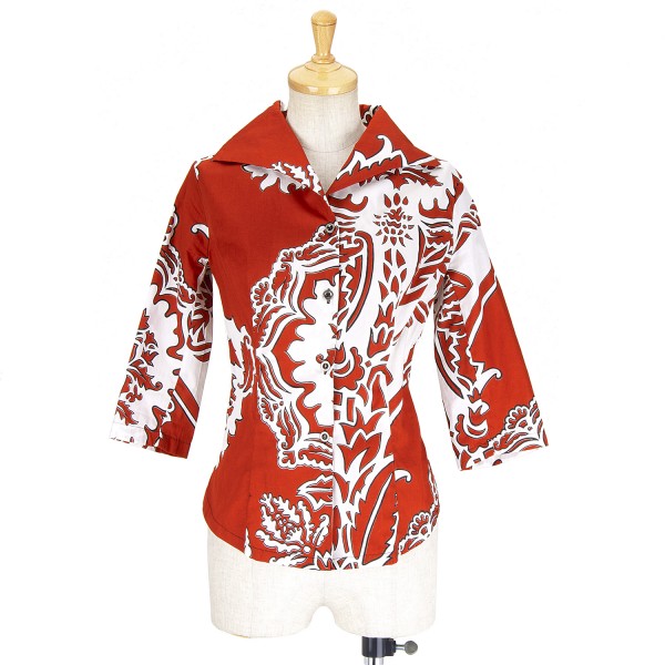 ヴィヴィアンウエストウッドアングロマニア Vivienne Westwood ANGLOMANIA アロハデザインシャツ 赤白40
