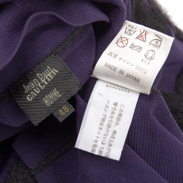 Jean-Paul GAULTIER HOMME Long Sleeve Mesh T Shirt Purple 48 | PLAYFUL