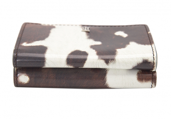 BURBERRY Cow Print Compact Wallet White,Brown | PLAYFUL