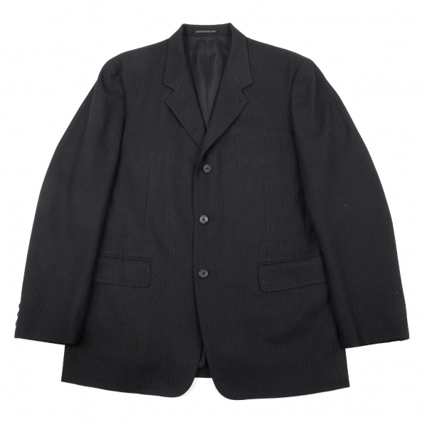 Yohji Yamamoto COSTUME D'HOMME Wool Stripe Jacket & Pants Black 4 