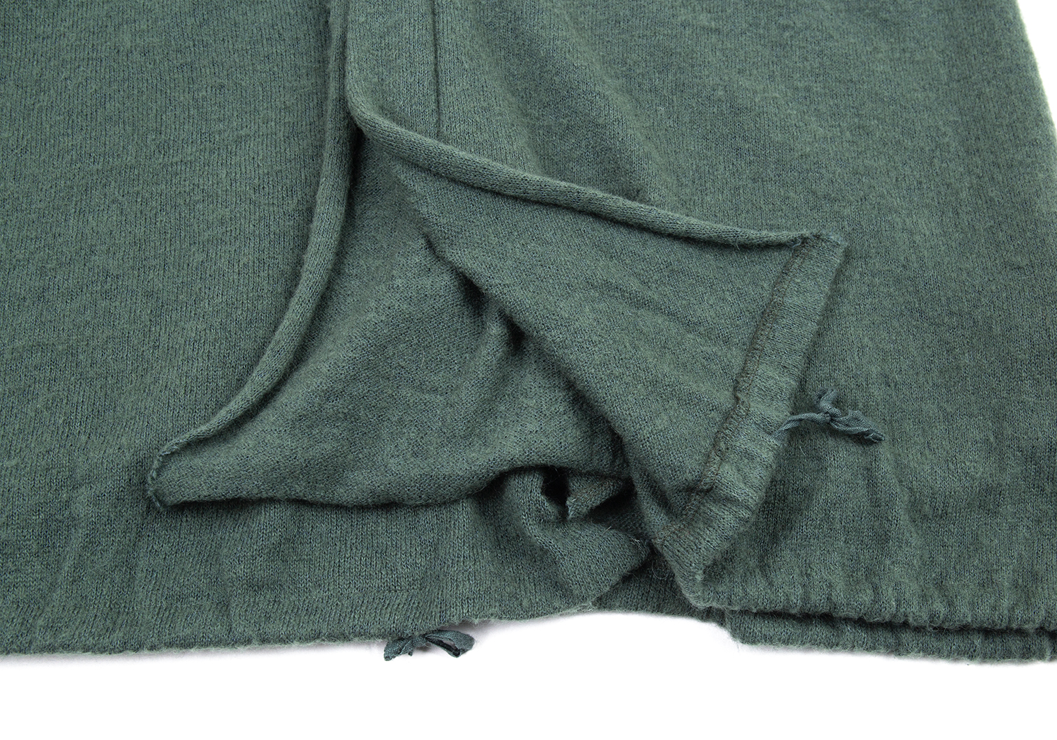 ワイズY's モヘア混ウール裾コードニットトップス グリーングレー3