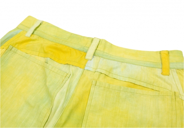 ISSEY MIYAKE Uneven Dyeing Switched Pants (Trousers) Yellow-green