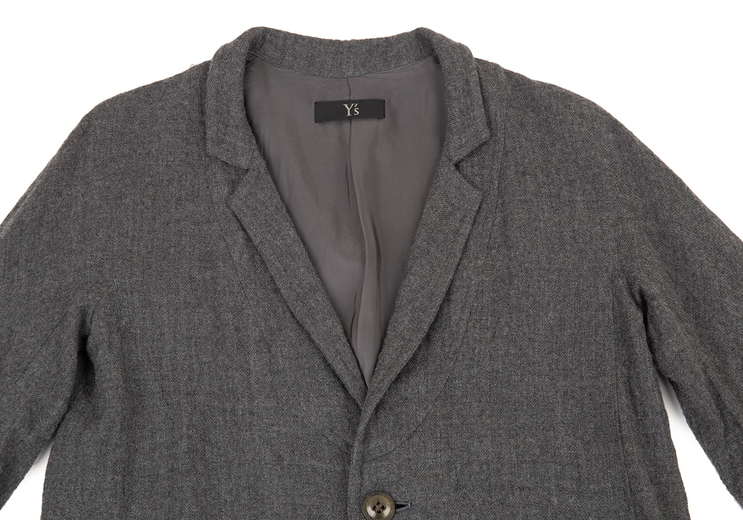 ワイズY's ウール七分袖コート グレー1