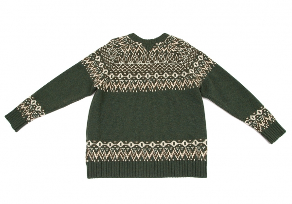 White Mountaineering Nordic Pattern Knit Sweater (Jumper) Green 2