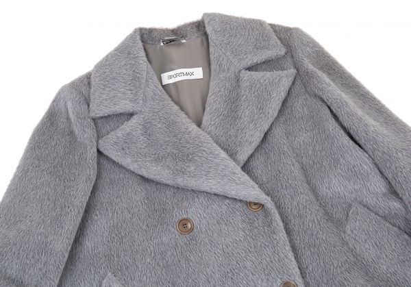 MaxMara Alpaca Wool Shaggy Coat Grey 42 | PLAYFUL