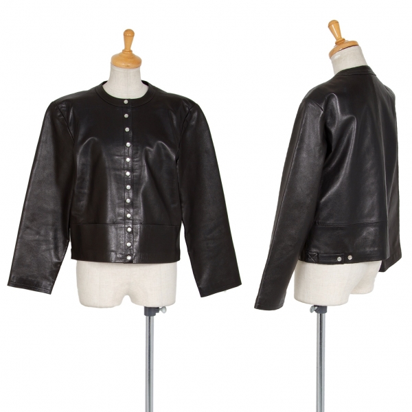 agnes b. SPECIAL Sheep Leather Jacket Black 38